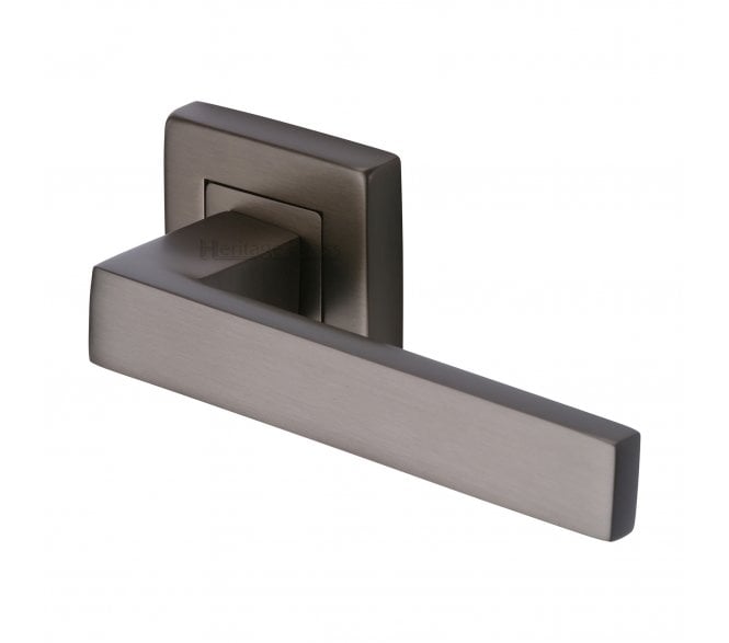 Heritage SQ5420 Delta Square Door Handle on Square Rose - Matt Bronze