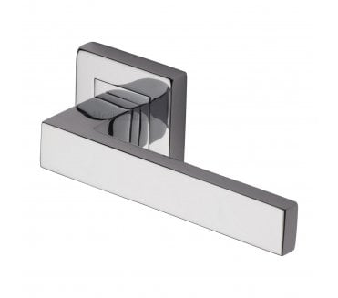 Heritage SQ5420 Delta Square Door Handle on Square Rose - Polished Chrome
