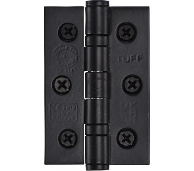 Heritage Steel Line 76x51mm Ball Bearing Hinges (Pair) - Matt Black