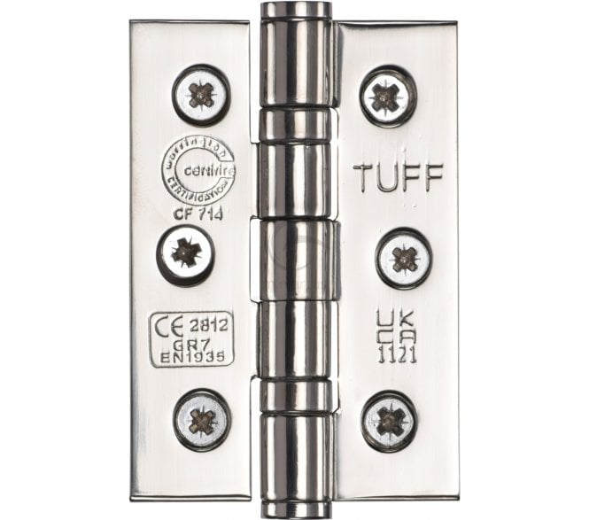 Heritage Steel Line 76x51mm Ball Bearing Hinges (Pair) - Polished Stainless