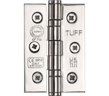 Heritage Steel Line 76x51mm Ball Bearing Hinges (Pair) - Polished Stainless
