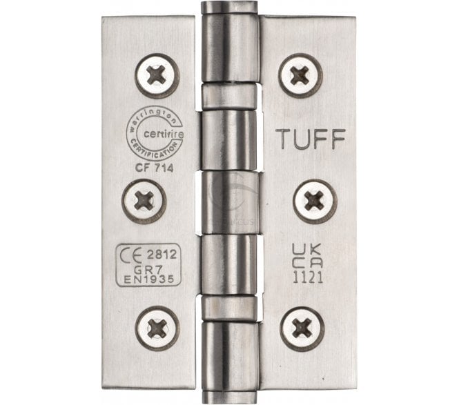 Heritage Steel Line 76x51mm Ball Bearing Hinges (Pair) - Satin Stainless Steel
