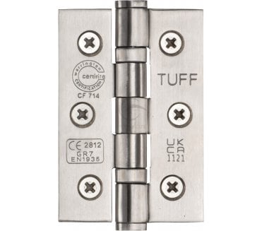 Heritage Steel Line 76x51mm Ball Bearing Hinges (Pair) - Satin Stainless Steel