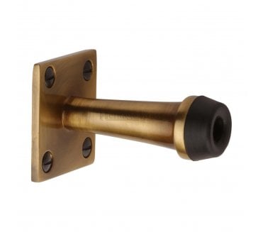Heritage V1190 Skirting Door Stop on Square Plate - 64mm - Antique Brass