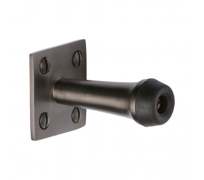 Heritage V1190 Skirting Door Stop on Square Plate - 64mm - Matt Bronze