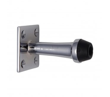 Heritage V1190 Skirting Door Stop on Square Plate - 76mm - Polished Chrome