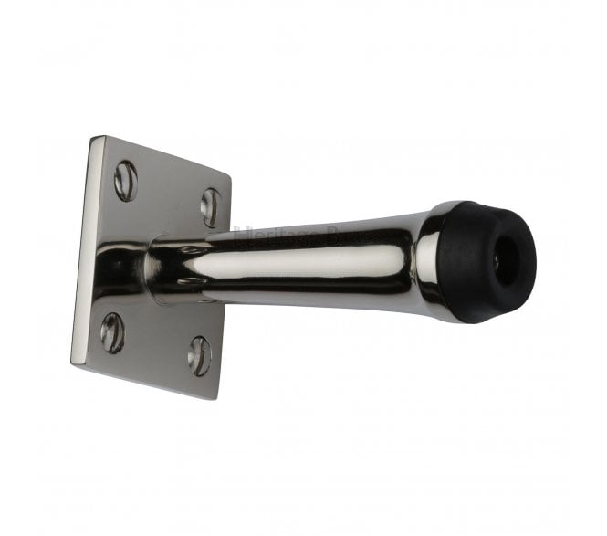 Heritage V1190 Skirting Door Stop on Square Plate - 76mm - Polished Nickel