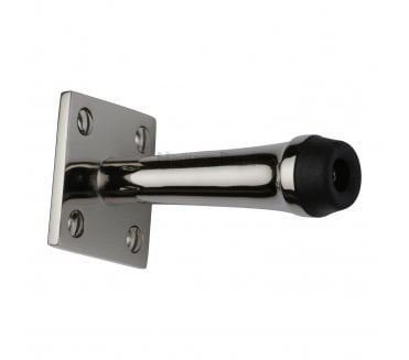 Heritage V1190 Skirting Door Stop on Square Plate - 76mm - Polished Nickel