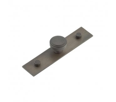 Hoxton Cropley Cabinet Knobs On Plain Backplate - Dark Bronze