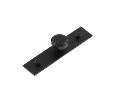 Hoxton Cropley Cabinet Knobs On Plain Backplate - Matt Black