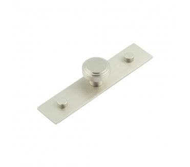 Hoxton Cropley Cabinet Knobs On Plain Backplate - Satin Nickel