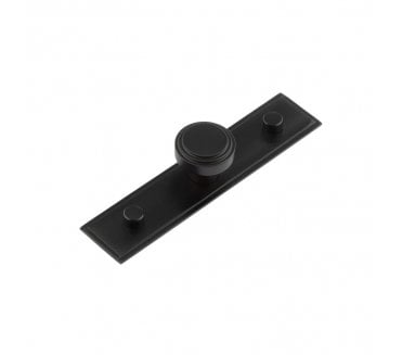 Hoxton Cropley Cabinet Knobs On Stepped Backplate - Matt Black