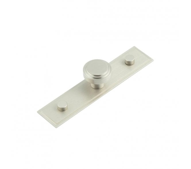 Hoxton Cropley Cabinet Knobs On Stepped Backplate - Satin Nickel