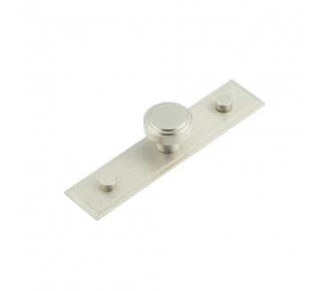 Hoxton Cropley Cabinet Knobs On Stepped Backplate - Satin Nickel