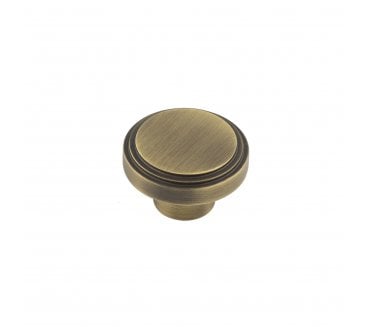 Hoxton Cropley Stepped Cabinet Knobs - Antique Brass
