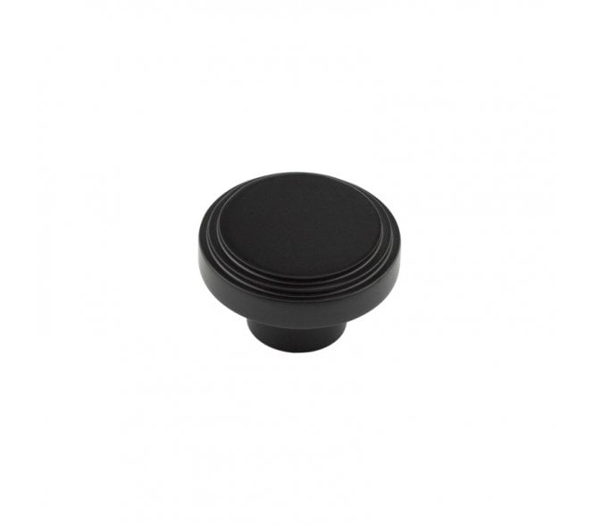 Hoxton Cropley Stepped Cabinet Knobs - Matt Black