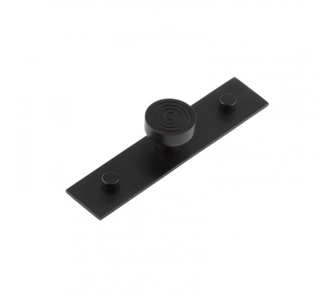 Hoxton Murray Cabinet Knobs On Plain Backplate - Matt Black