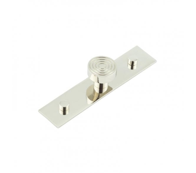 Hoxton Murray Cabinet Knobs On Plain Backplate - Polished Nickel