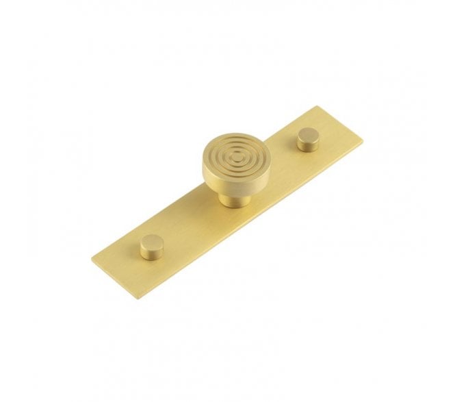 Hoxton Murray Cabinet Knobs On Plain Backplate - Satin Brass