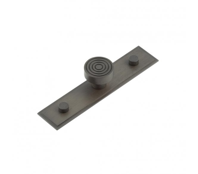 Hoxton Murray Cabinet Knobs On Stepped Backplate - Dark Bronze