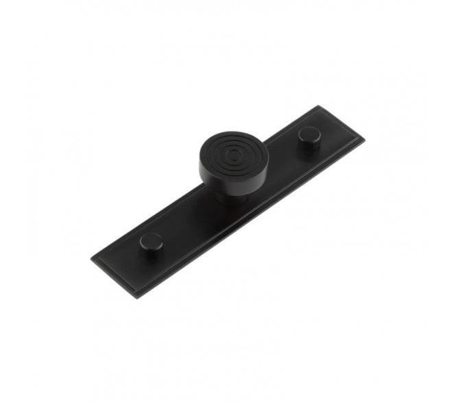 Hoxton Murray Cabinet Knobs On Stepped Backplate - Matt Black