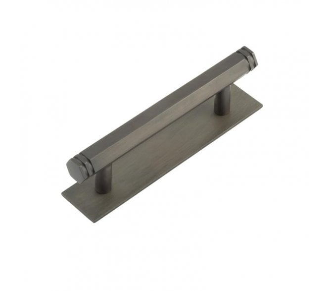 Hoxton Nile Cabinet Handle On Plain Plate - Dark Bronze