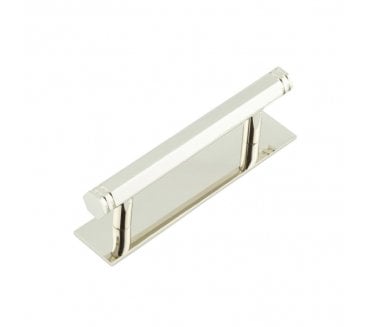 Hoxton Nile Cabinet Handle On Plain Plate - Polished Nickel