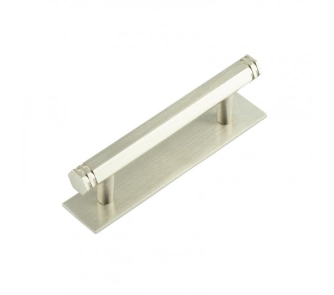 Hoxton Nile Cabinet Handle On Plain Plate - Satin Nickel