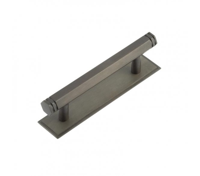 Hoxton Nile Cabinet Handle On Stepped Plate - Dark Bronze