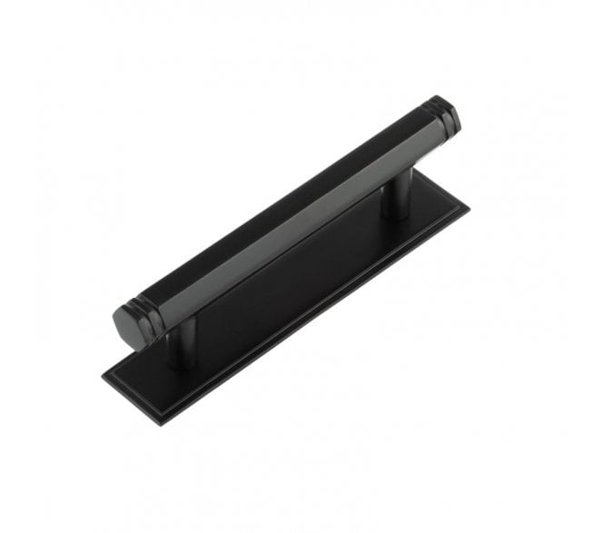 Hoxton Nile Cabinet Handle On Stepped Plate - Matt Black