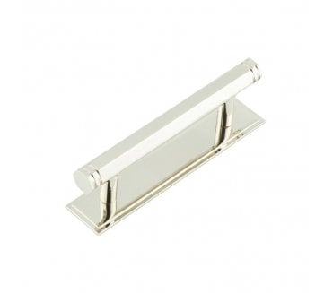 Hoxton Nile Cabinet Handle On Stepped Plate - Polished Nickel