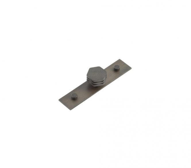 Hoxton Nile Cabinet Knobs On Plain Backplate - Dark Bronze