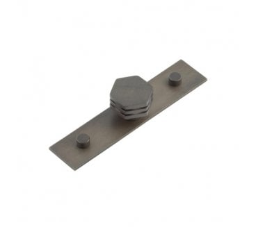 Hoxton Nile Cabinet Knobs On Plain Backplate - Dark Bronze