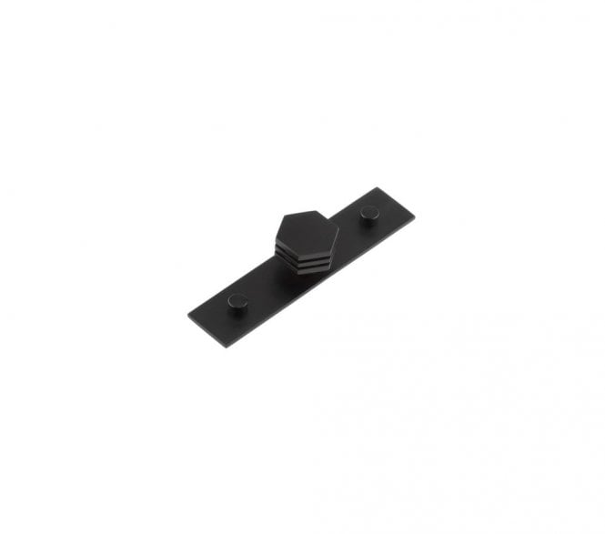 Hoxton Nile Cabinet Knobs On Plain Backplate - Matt Black