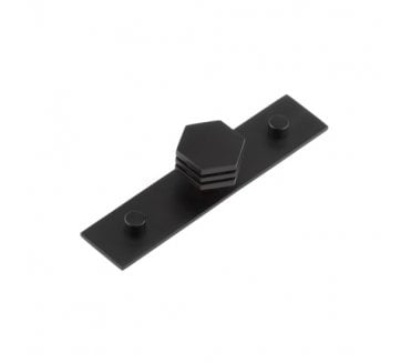 Hoxton Nile Cabinet Knobs On Plain Backplate - Matt Black