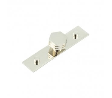 Hoxton Nile Cabinet Knobs On Plain Backplate - Polished Nickel