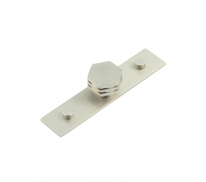 Hoxton Nile Cabinet Knobs On Plain Backplate - Satin Nickel
