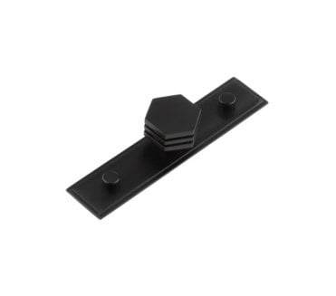 Hoxton Nile Cabinet Knobs On Stepped Backplate - Matt Black
