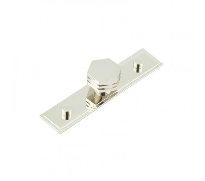 Hoxton Nile Cabinet Knobs On Stepped Backplate - Polished Nickel