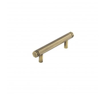 Hoxton Nile Hexagonal Stepped Cabinet Handles - Antique Brass