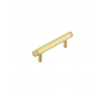 Hoxton Nile Hexagonal Stepped Cabinet Handles - Satin Brass