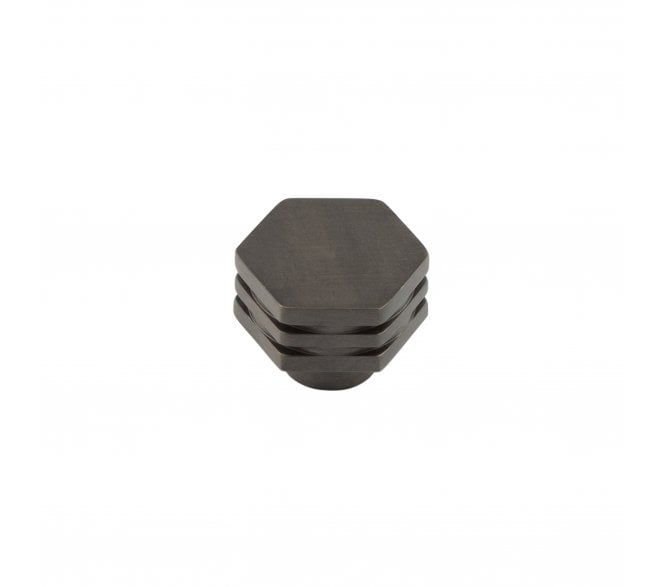 Hoxton Nile Hexagonal Stepped Cabinet Knobs - Dark Bronze