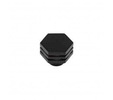 Hoxton Nile Hexagonal Stepped Cabinet Knobs - Matt Black