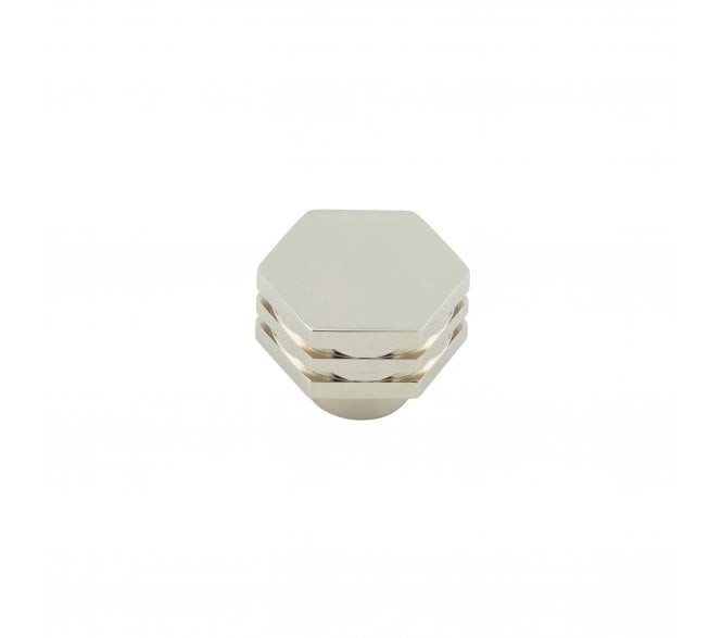 Hoxton Nile Hexagonal Stepped Cabinet Knobs - Polished Nickel