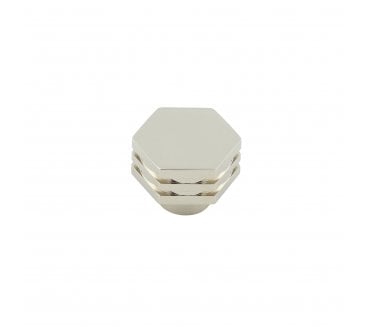 Hoxton Nile Hexagonal Stepped Cabinet Knobs - Polished Nickel