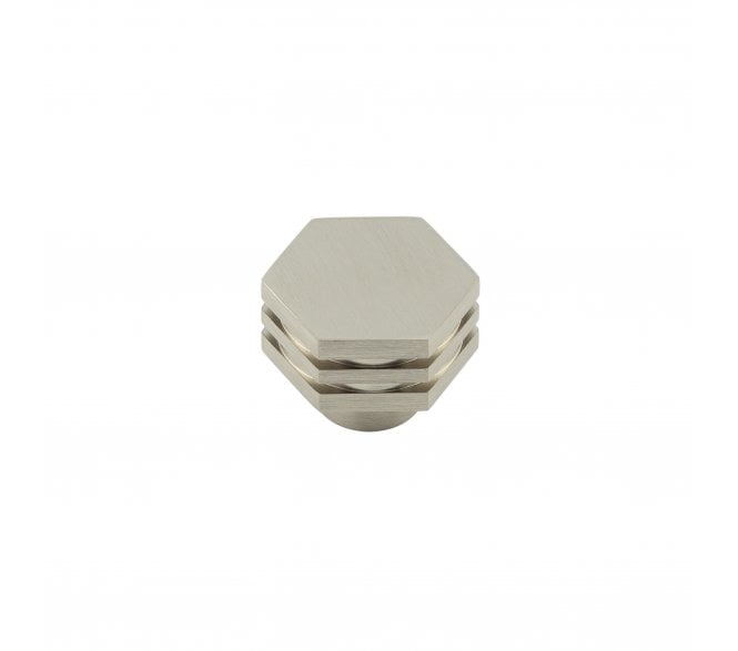 Hoxton Nile Hexagonal Stepped Cabinet Knobs - Satin Nickel
