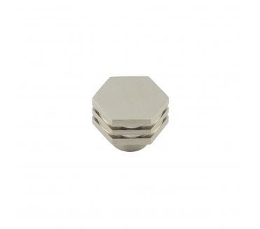 Hoxton Nile Hexagonal Stepped Cabinet Knobs - Satin Nickel