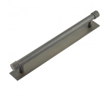 Hoxton Sturt Cabinet Handles On Plain Backplate - Dark Bronze