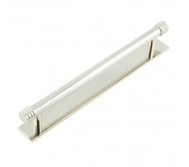 Hoxton Sturt Cabinet Handles On Plain Backplate - Polished Nickel