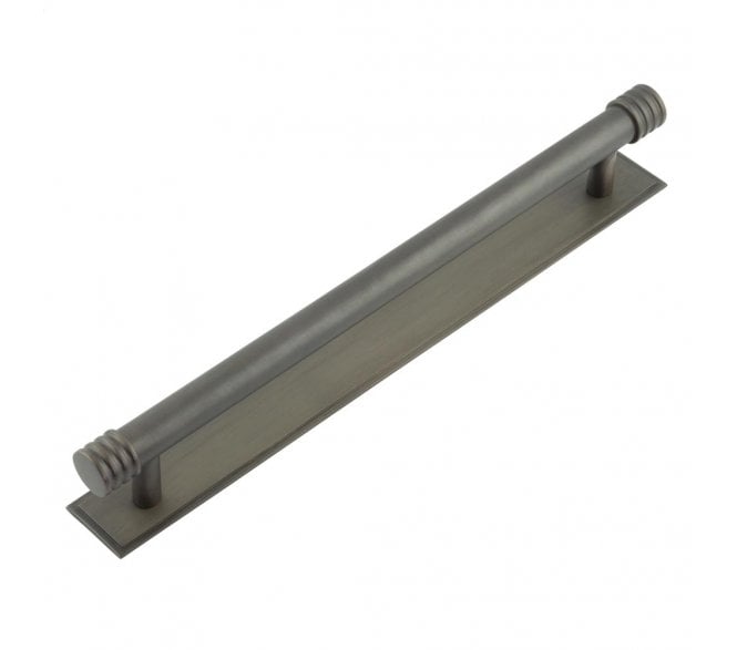 Hoxton Sturt Cabinet Handles On Stepped Backplate - Dark Bronze